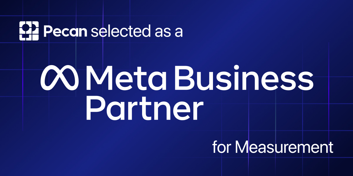 Pecan selected as a Meta Business Partner for Measurement announcement graphic