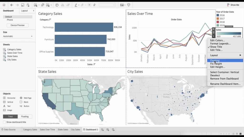 Tableau dashboard.