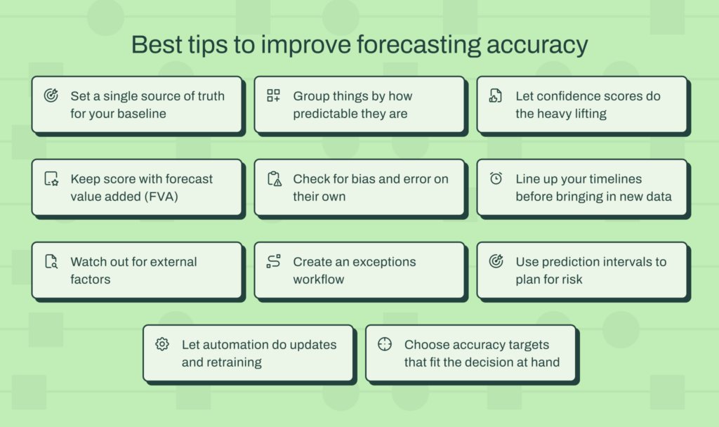 Best tips to improve forecasting accuracy.